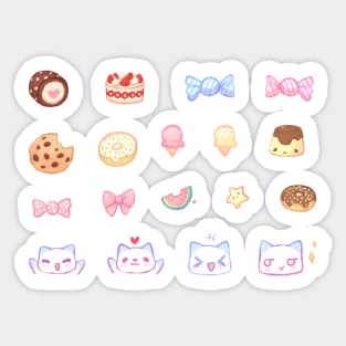 Pastel Set 3 - Sweets and cats Sticker